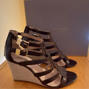 Brown Wedge Sandals - Size 8